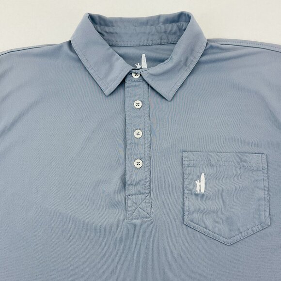 Johnnie-O Polo Shirt Mens Medium Gray Prepformance Short Sleeve Wigwam Golf - Picture 1 of 8